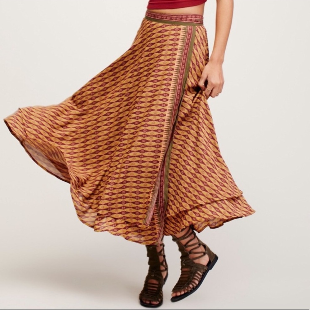 Free People Maxi Wraparound Skirt